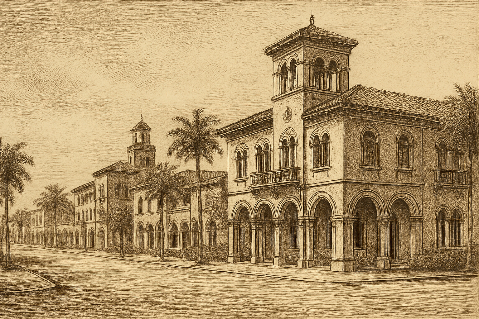 Boca Raton, Florida - the Mediterranean Revival architecture of downtown Boca Raton