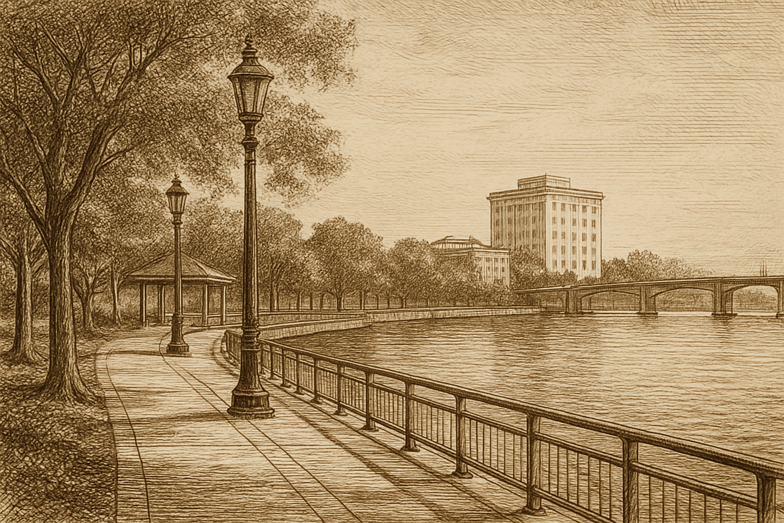 12th Circuit, Florida - the Bradenton Riverwalk along the Manatee River in Manatee County