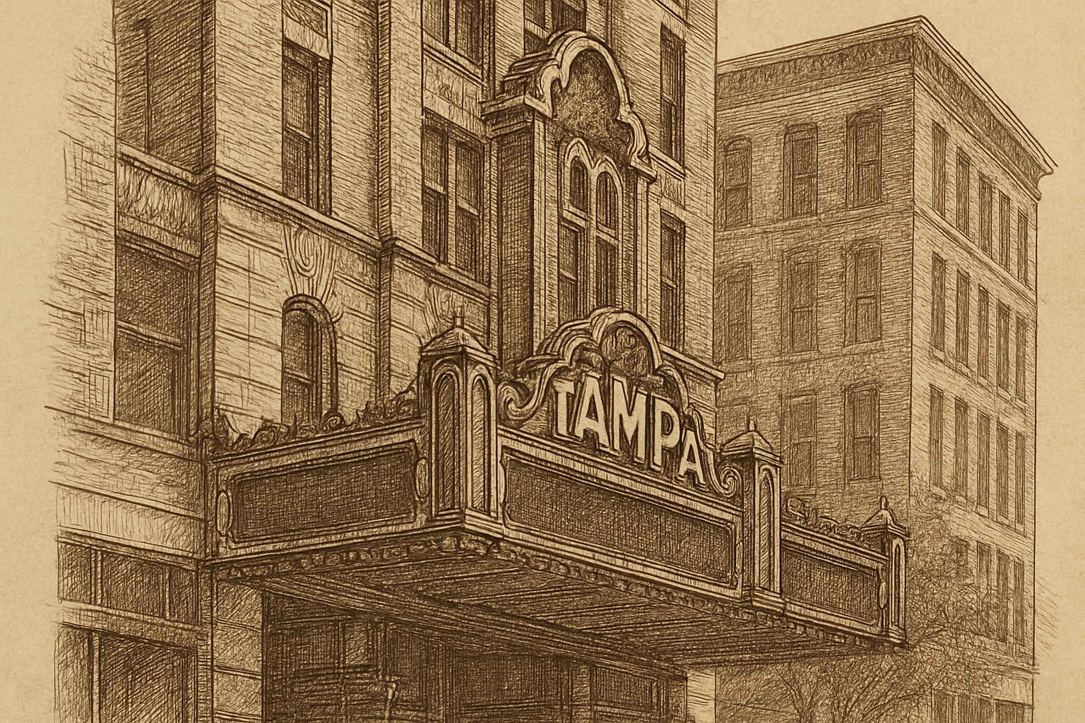 13th Circuit, Florida - the Tampa Theatre marquee in downtown Tampa