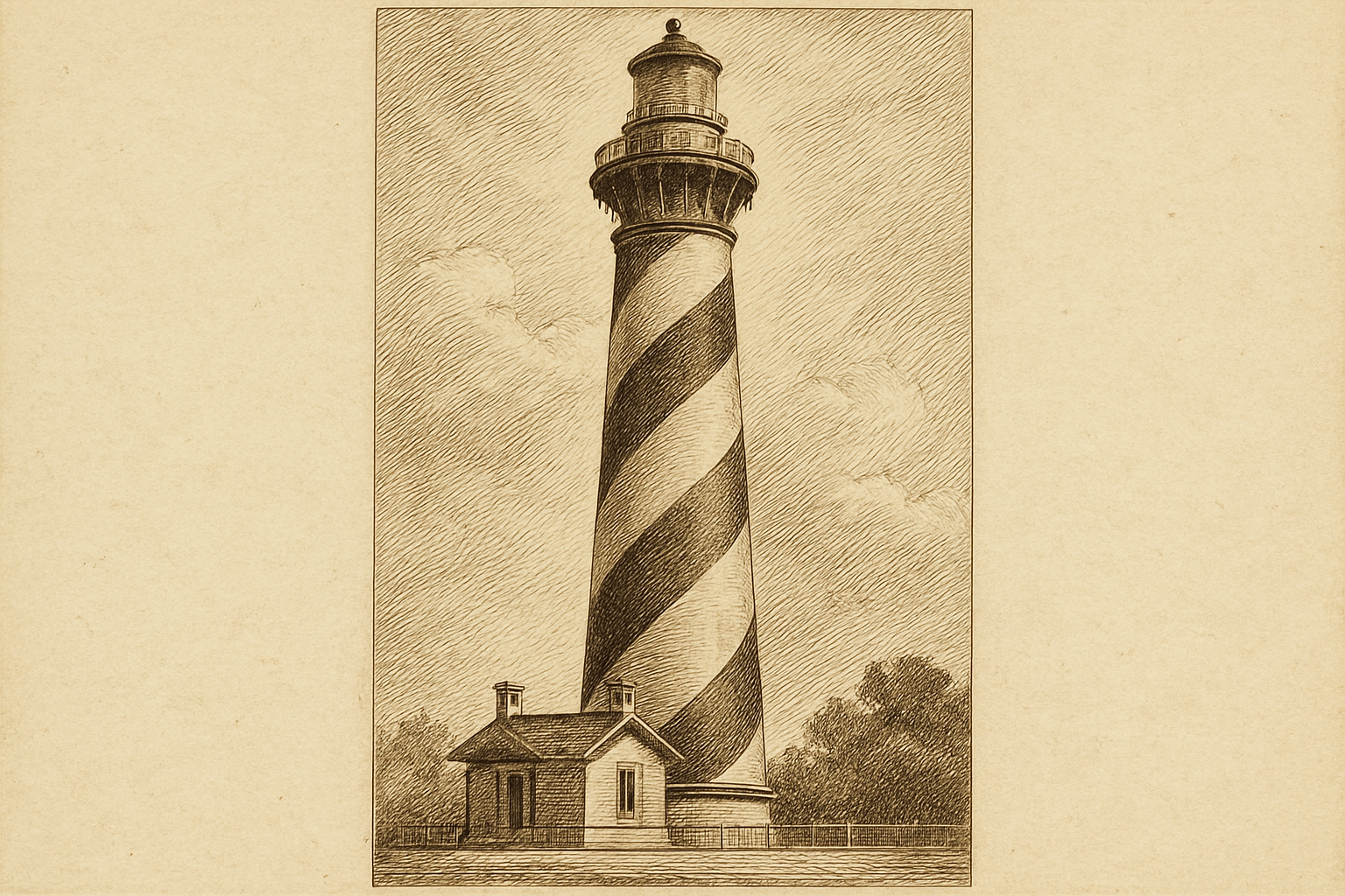 7th Circuit, Florida - the St. Augustine Lighthouse black-and-white spiral in St. Johns County