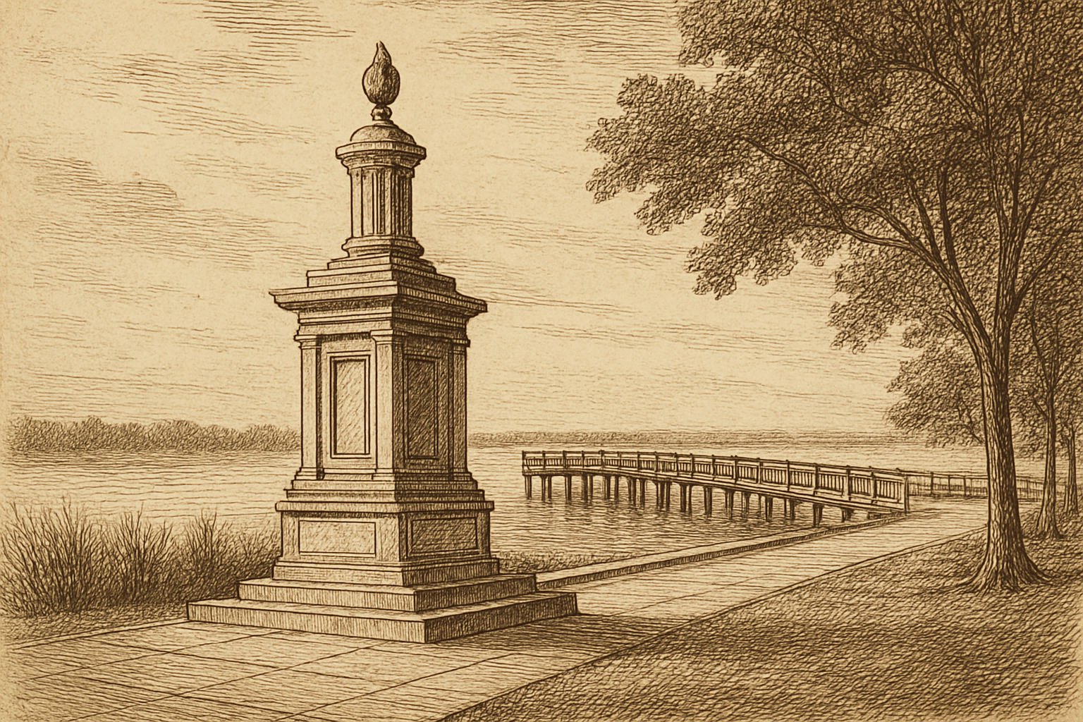 9th Circuit, Florida - the Kissimmee lakefront monument and pier in Osceola County