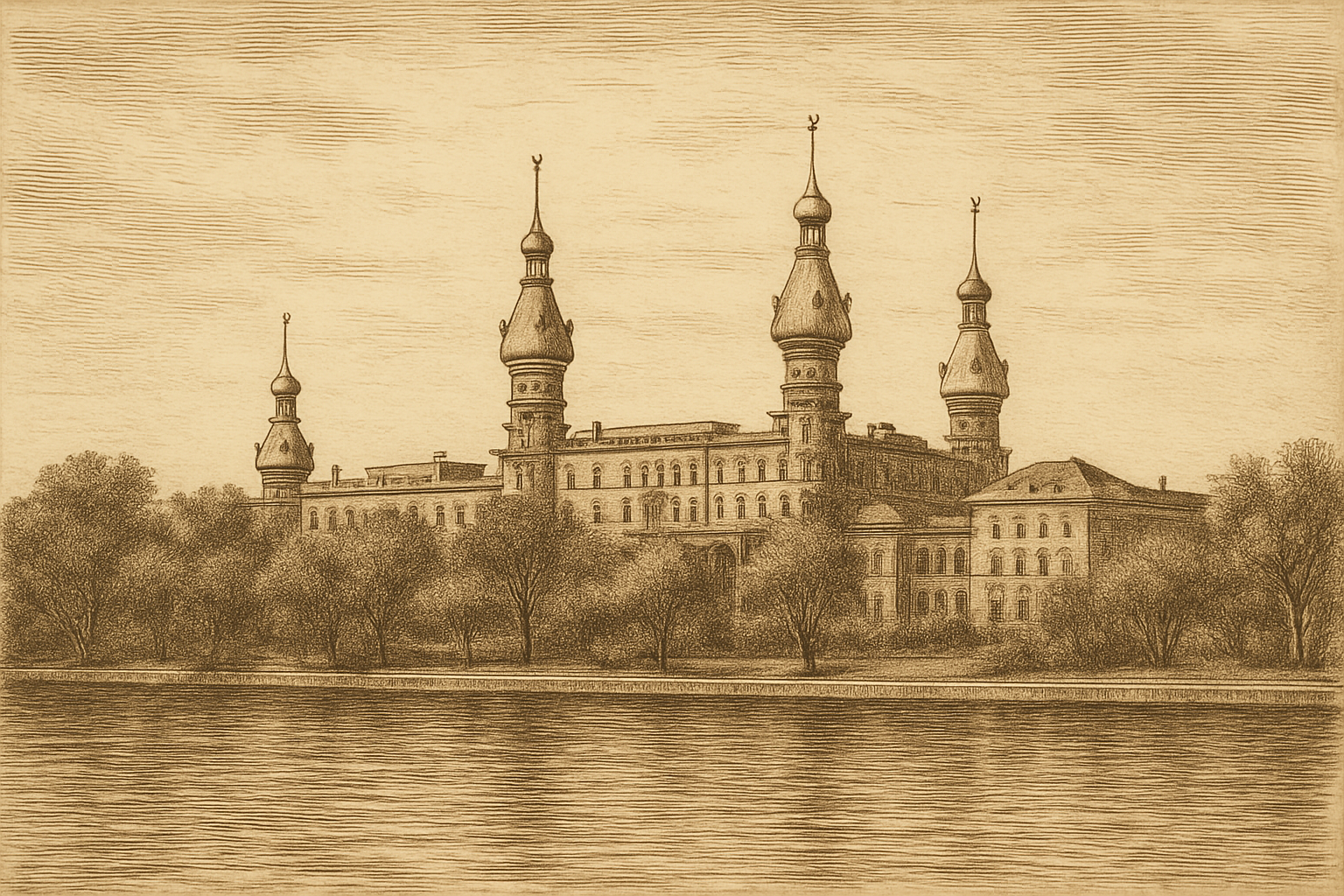 Tampa, Florida - the University of Tampa minarets along the Hillsborough River